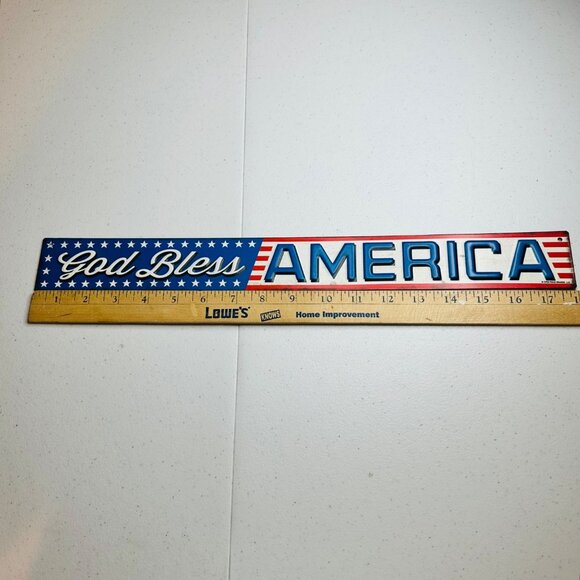 God Bless America small metal patriotic sign Fourth of July Independence Day - Picture 10 of 10